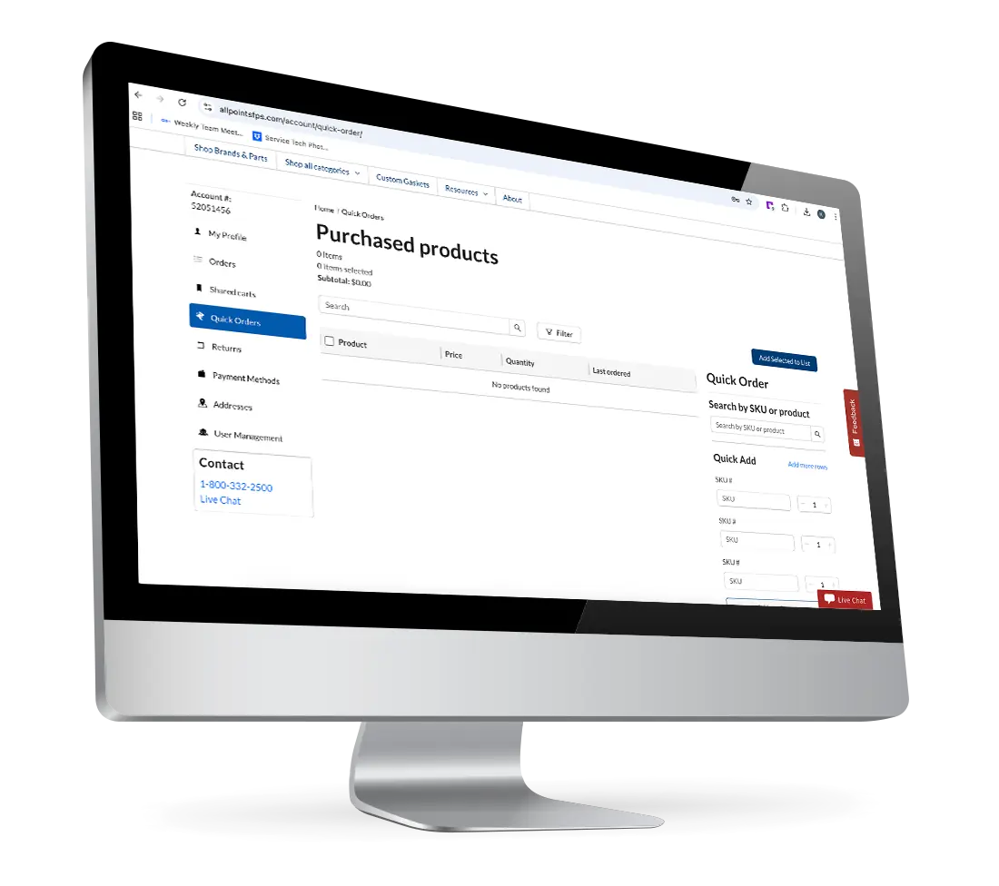 Desktop Computer Displaying AllPoints Website Desktop Computer Displaying AllPoints Website