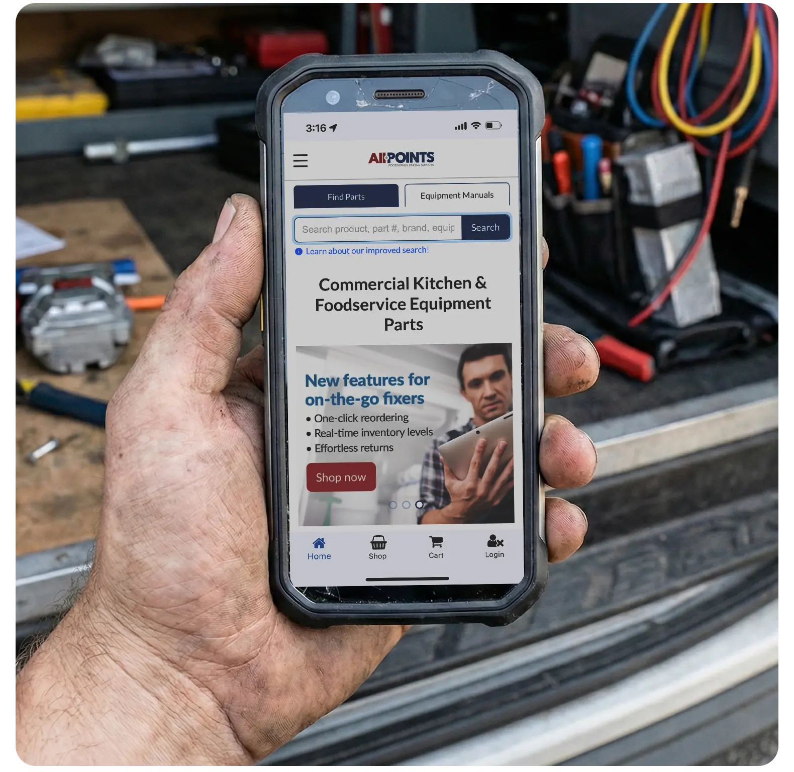 Mobile Phone Displaying AllPoints Website Mobile Phone Displaying AllPoints Website